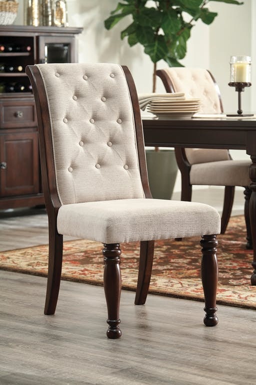 Ashley leather dining deals chairs