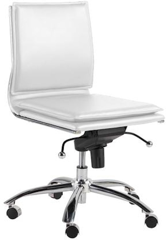 Euro Style Gunar Pro Low Back Armless Office Chair 01273wht