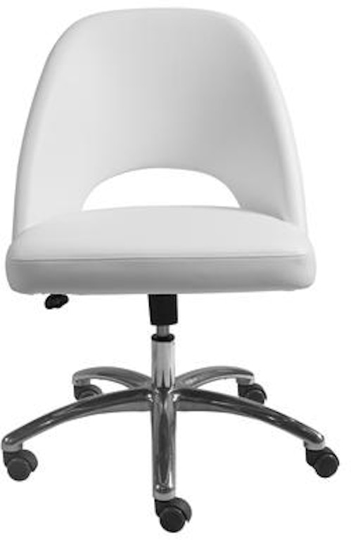 White Leatherette low-Back Office Chair by Euro Style 