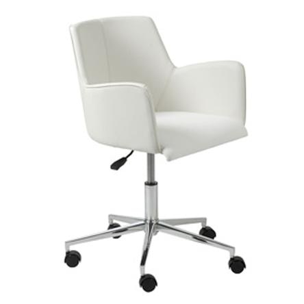 White and chrome desk chair hot sale