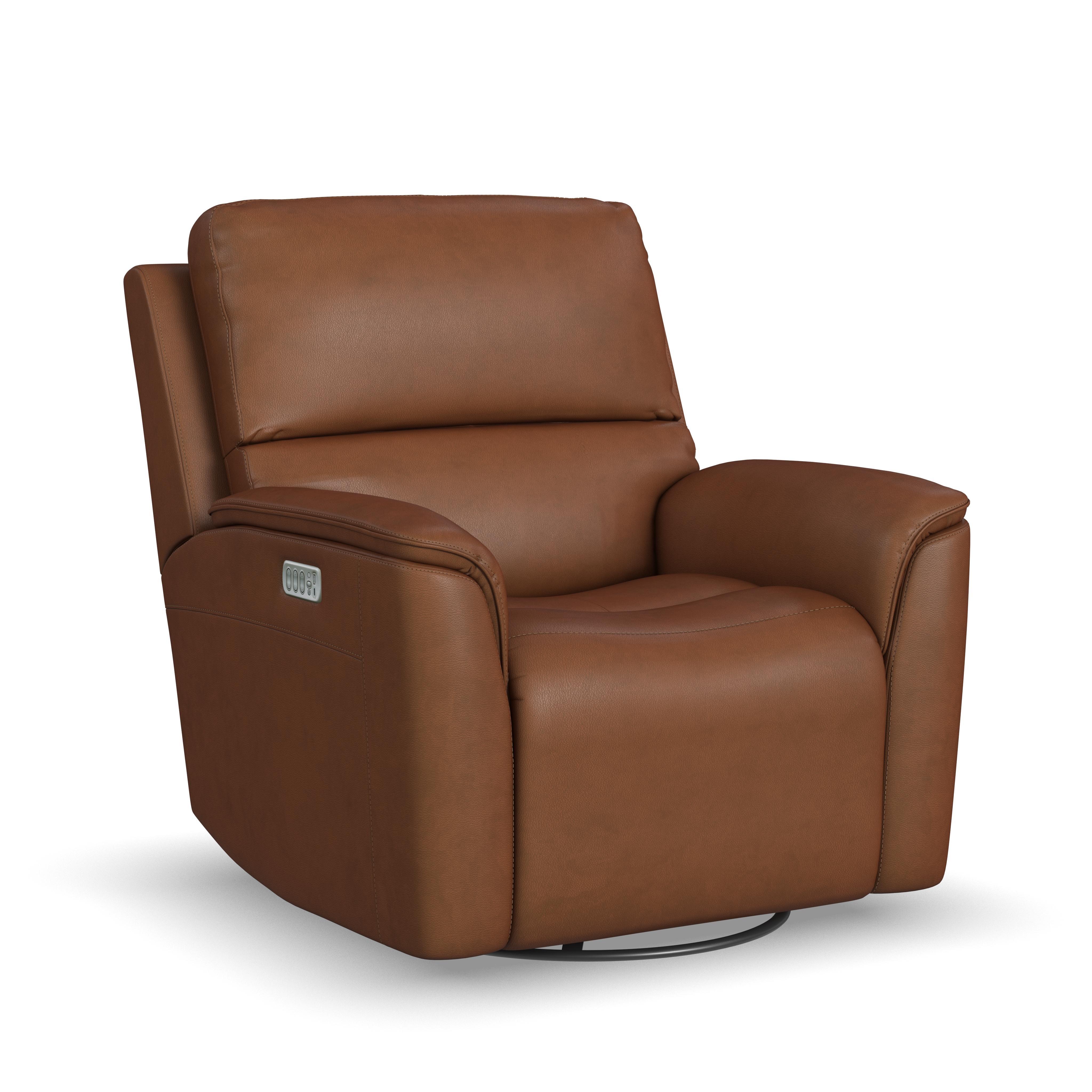 Flexsteel Power Swivel Glider Recliner with Power Headrest, Lumbar, Heat & Massage 1041-53P5-946-72