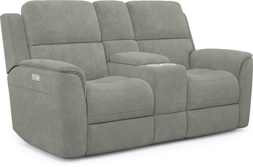 Flexsteel Henry Power Reclining Loveseat with Console & Power Headrest