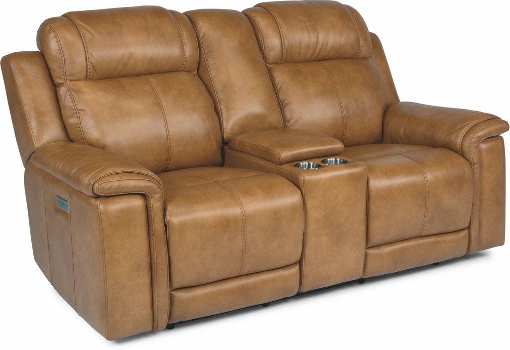 Flexsteel Kingsley Power Reclining Loveseat with Console and Power