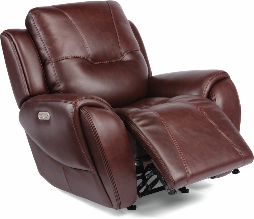 Flexsteel Trip Leather Power Gliding Recliner with Power Headrest