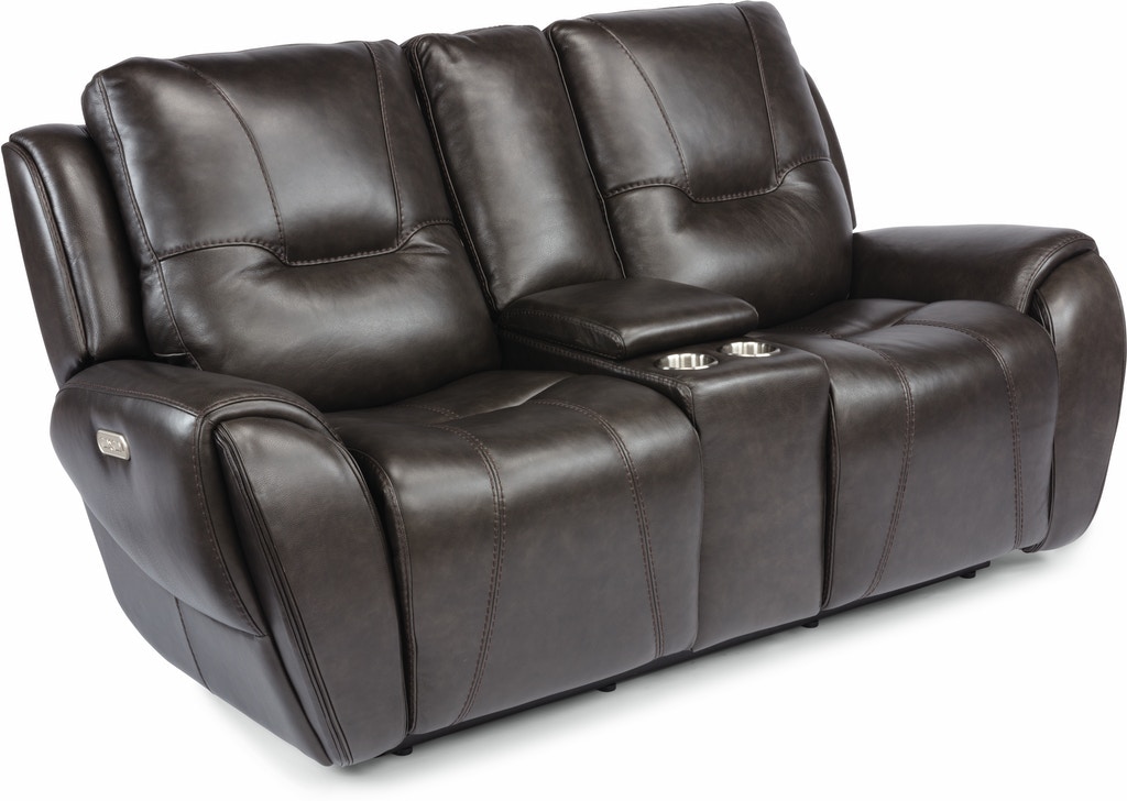 Flexsteel leather online reclining loveseat