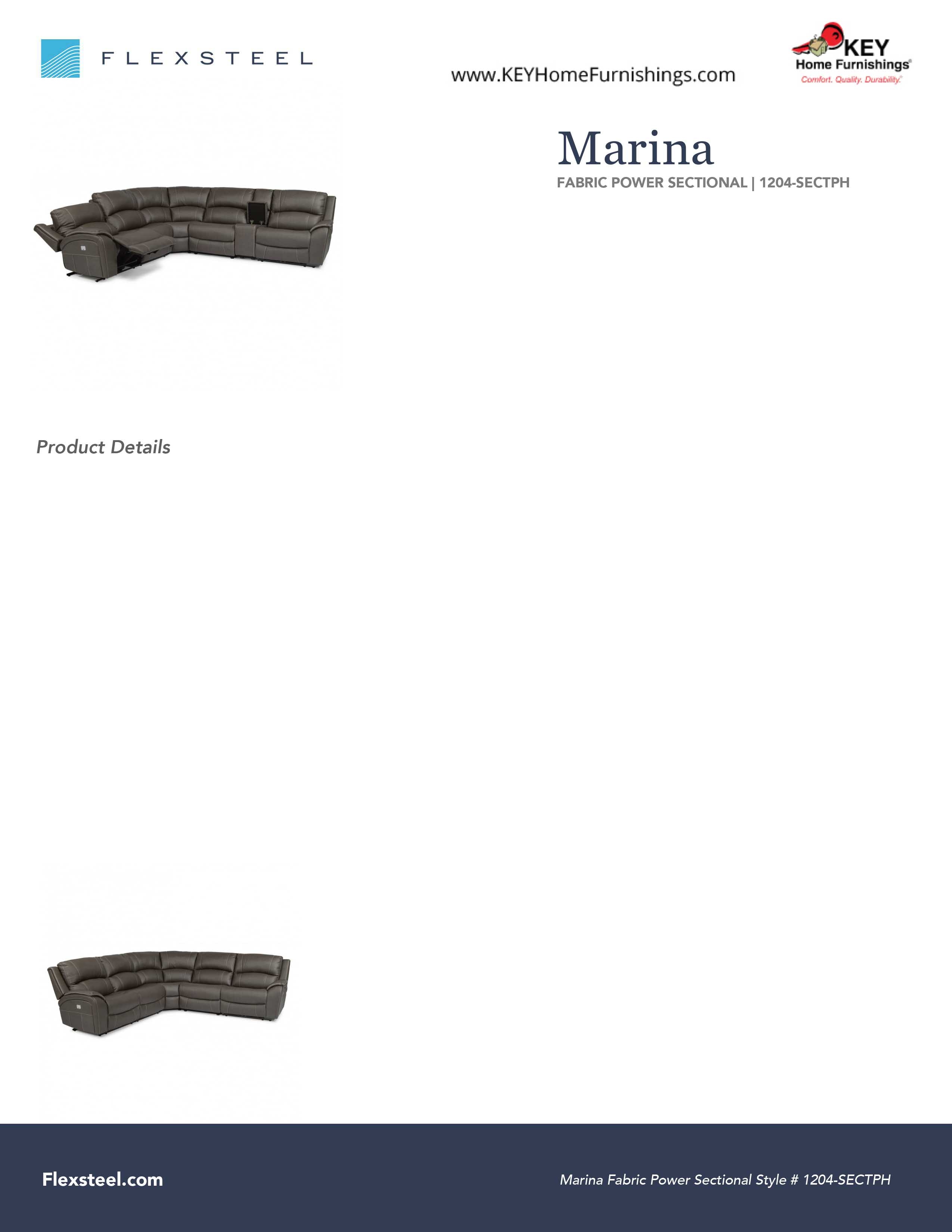 Flexsteel Marina Fabric Power Sectional 1204SECTPH Portland, OR