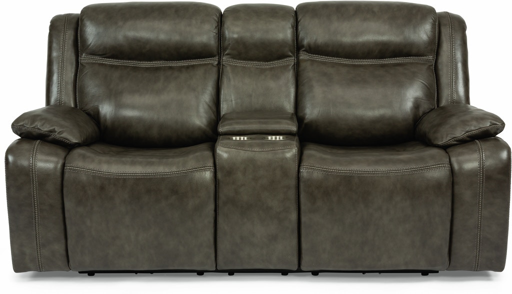 Flexsteel Journey Power Reclining Loveseat with Console and Power