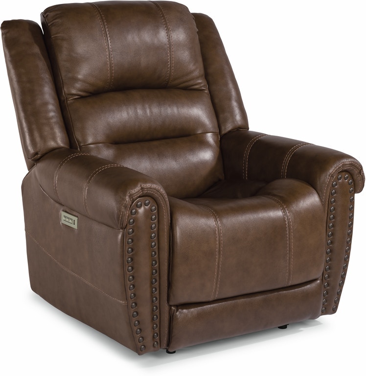 Flexsteel Oscar Leather Power Recliner with Power Headrest 159150PH