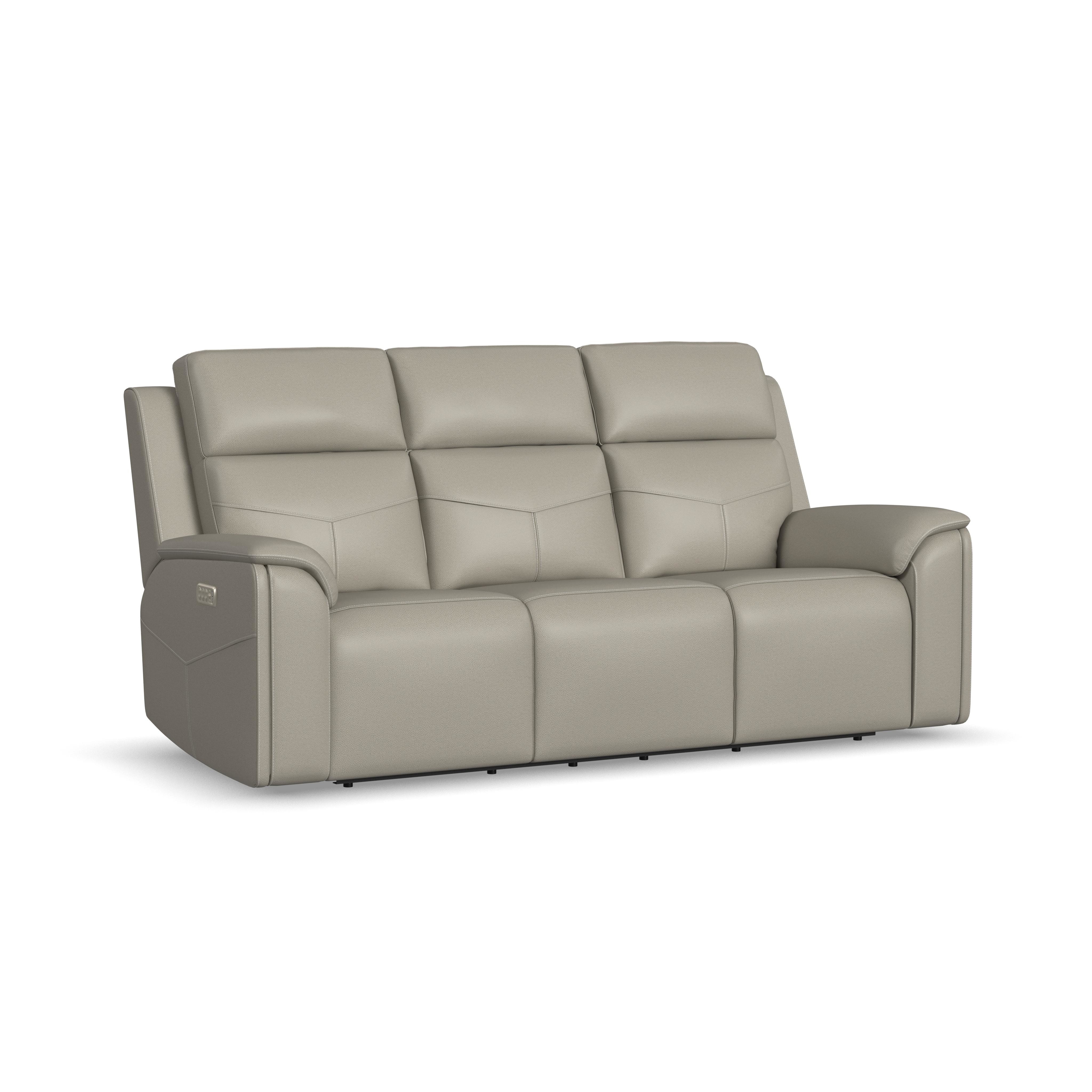 Flexsteel Power Reclining Sofa with Console & Power Headrests, Lumbar, Heat & Massage 1592-61P5-386-01