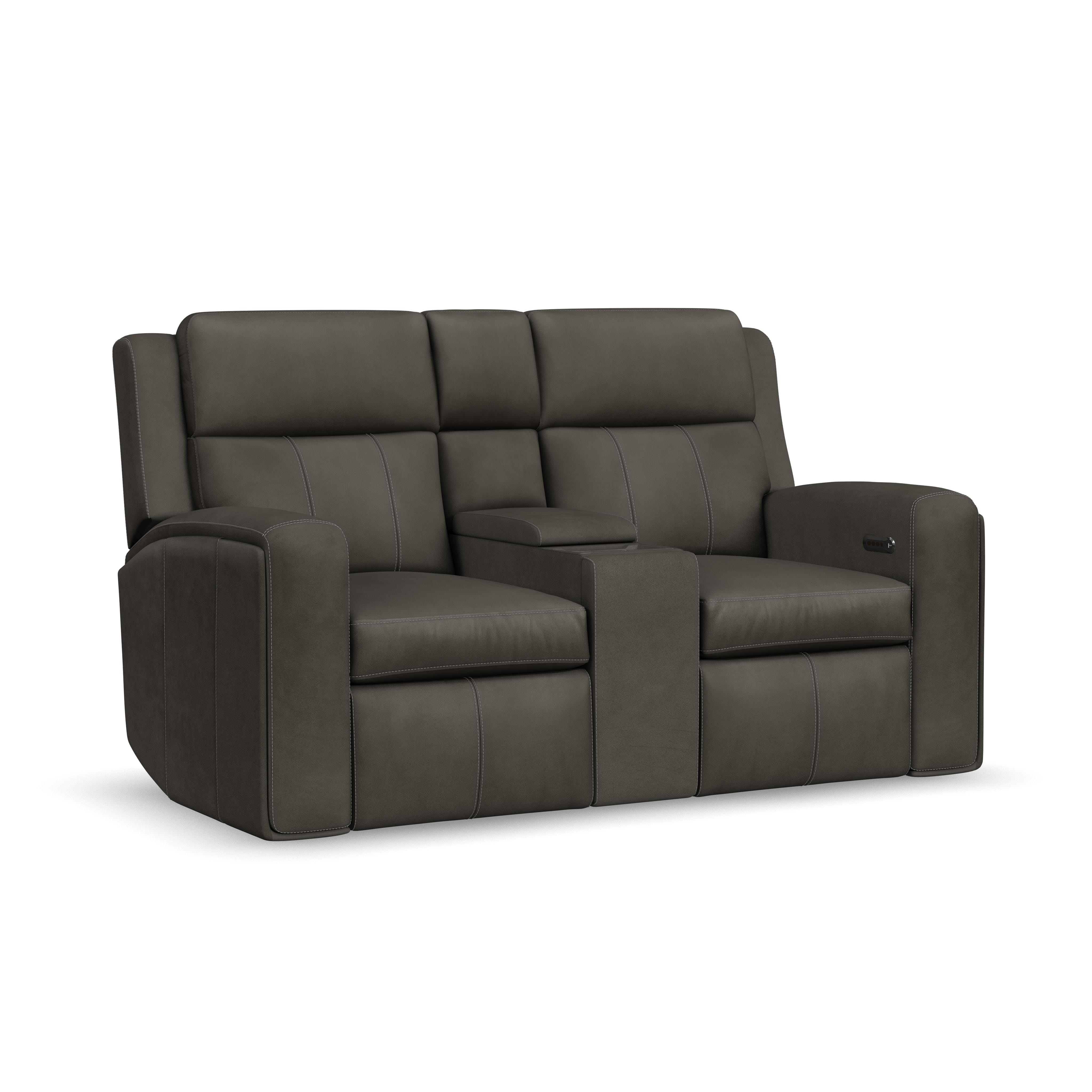 Flexsteel Power Reclining Loveseat with Console, Power Headrests & Lumbar 1596-64PH-705-02