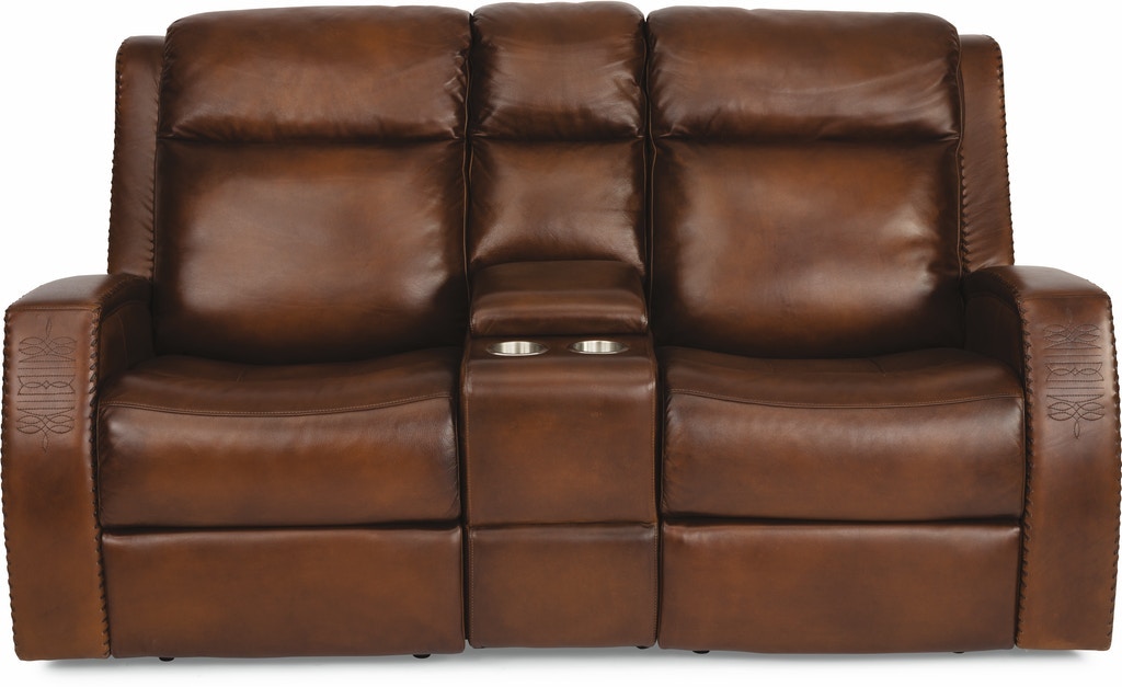 Flexsteel Mustang Power Reclining Loveseat with Console and Power