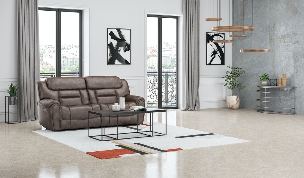 Flexsteel Buster Power Reclining Loveseat with Power Headrests 1880