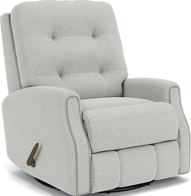 Flexsteel Devon Fabric Swivel Gliding Recliner With Nailhead Trim 2881
