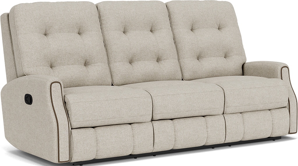 Flexsteel Devon Fabric Reclining Sofa With Nailhead Trim 288162