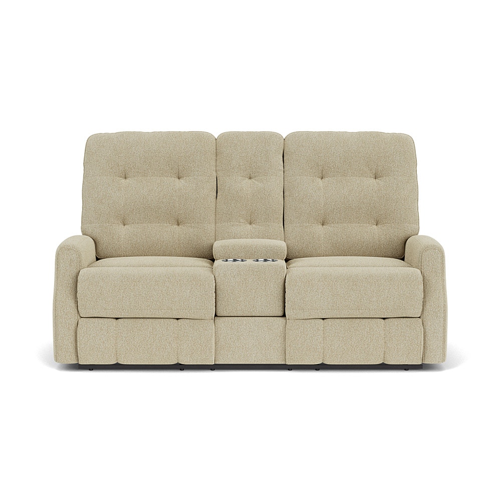 Flexsteel Fabric Reclining Loveseat With Console And Without Nailhead Trim 2882-601