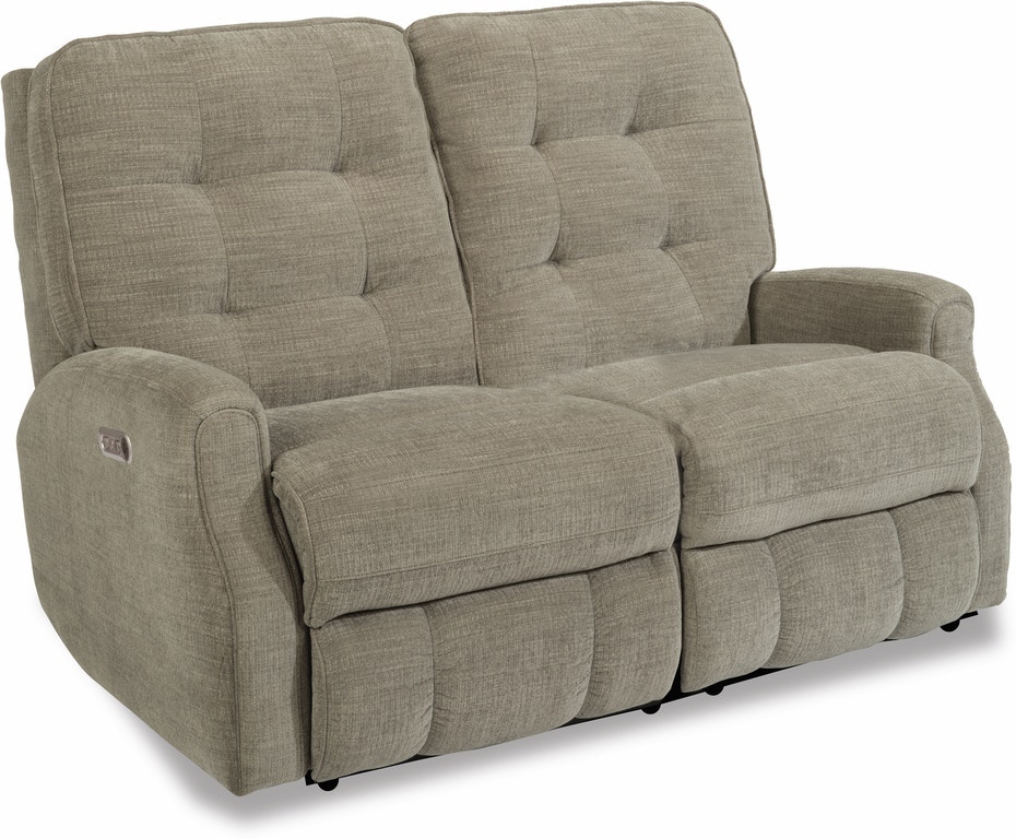 Flexsteel Devon Fabric Power Reclining Loveseat with Power Headrests - Thumbnail 2