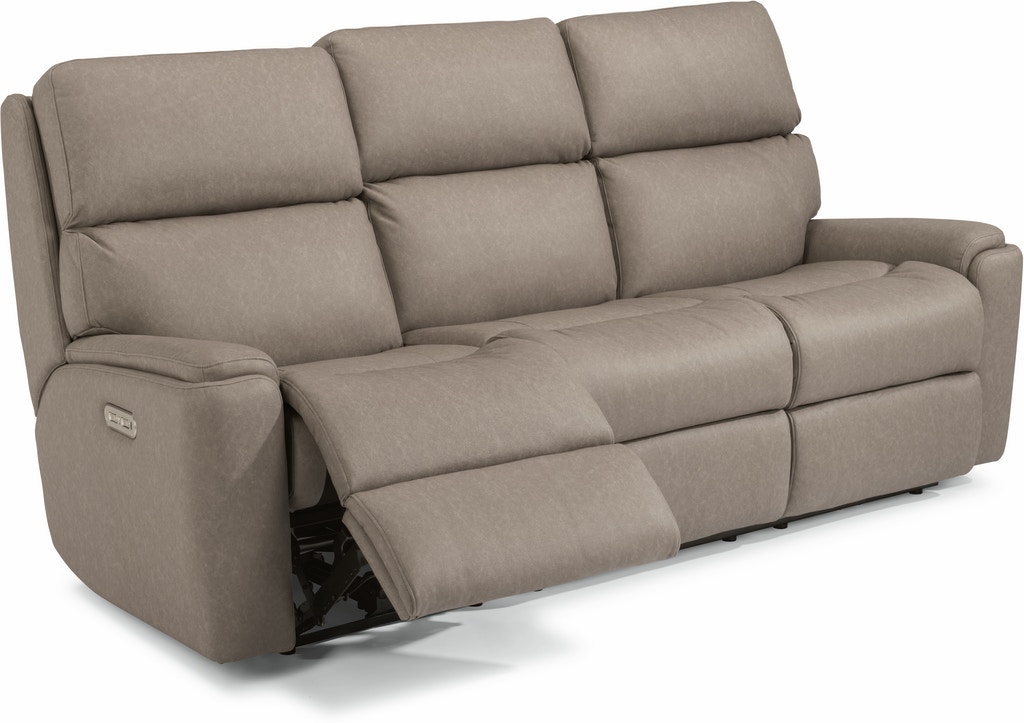 Flexsteel Davis Fabric Power Reclining Sofa with Power Headrests