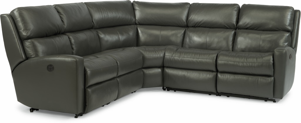 Flexsteel Leather Power Reclining Sectional 3900-SECTP