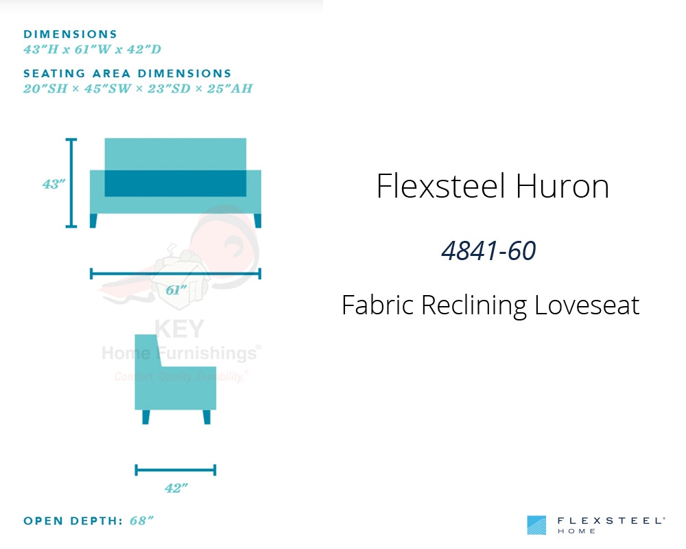 Flexsteel Huron Fabric Reclining Loveseat 484160 Portland, OR Key