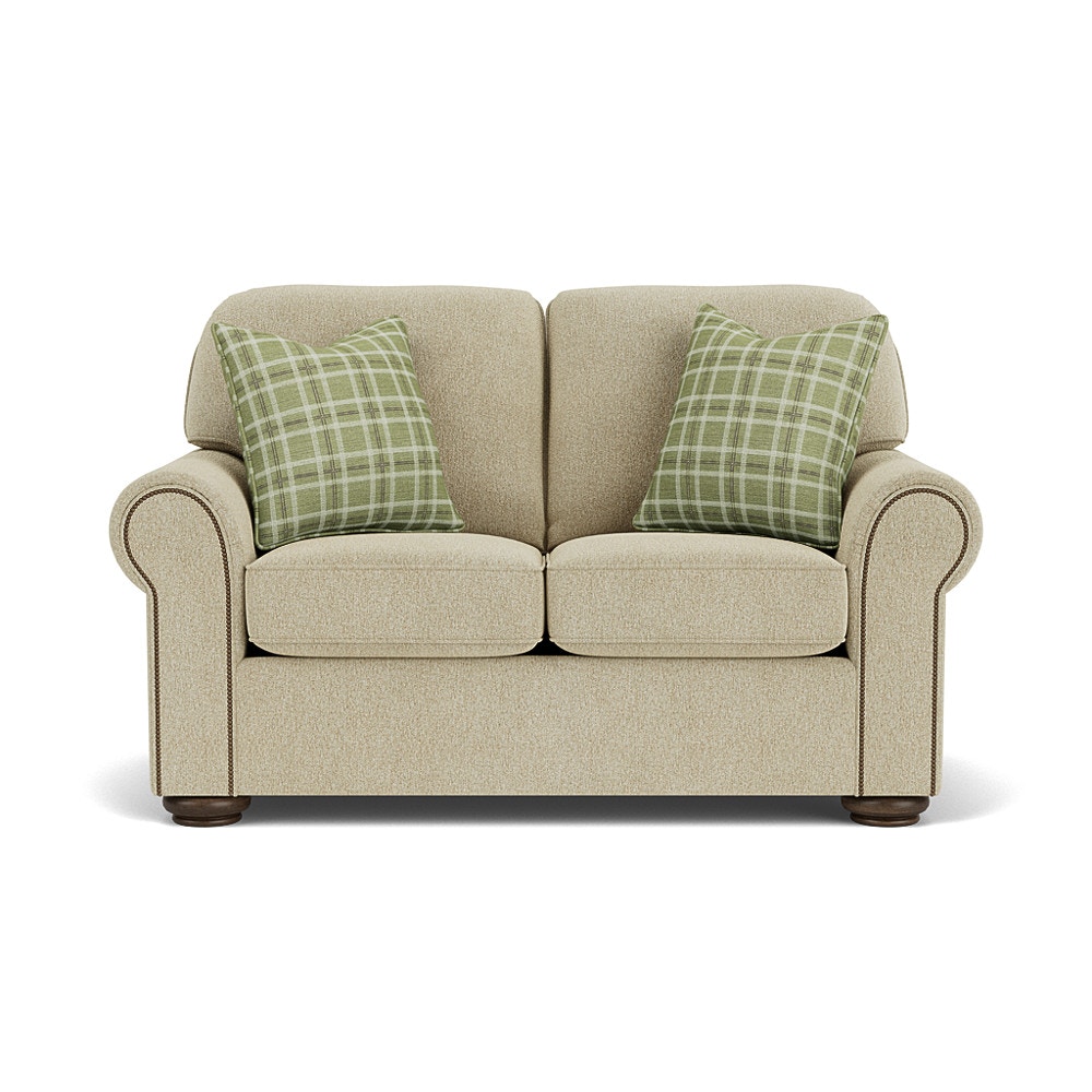 Flexsteel Preston Fabric Loveseat with Nailhead