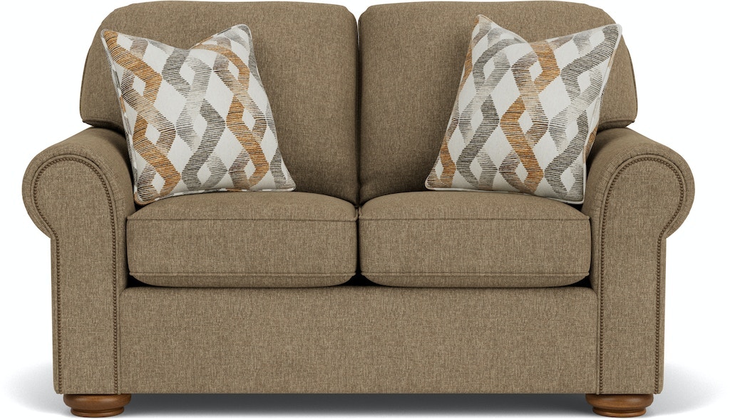 Flexsteel Preston Fabric Loveseat with Nailhead - Thumbnail 2