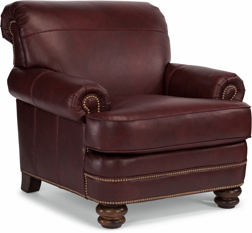 Flexsteel Leather Chair With Nailhead Trim B3791-10