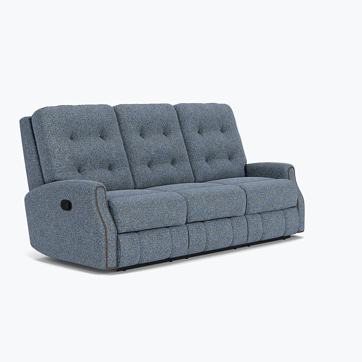 Flexsteel Devon Fabric Power Reclining Sofa with Power Headrests And Nailhead Trim 2881 62H 627 40