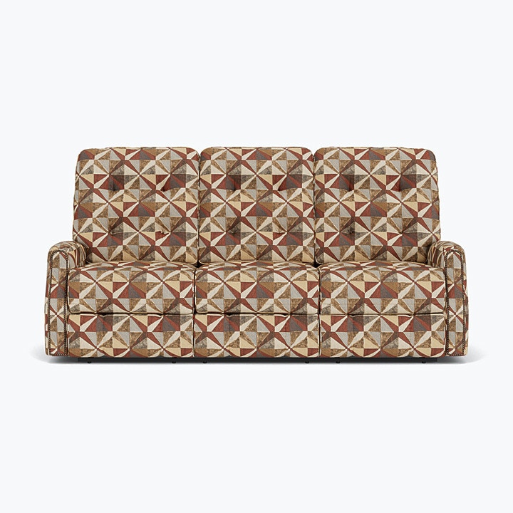 Flexsteel Devon Fabric Power Reclining Sofa with Power Headrests And