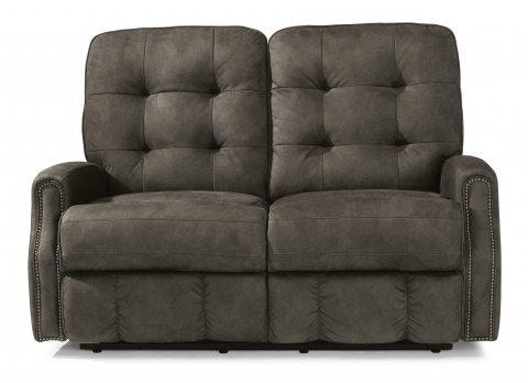 Flexsteel Devon Fabric Power Reclining Loveseat with Power Headrests And Nailhead Trim 2881 60H