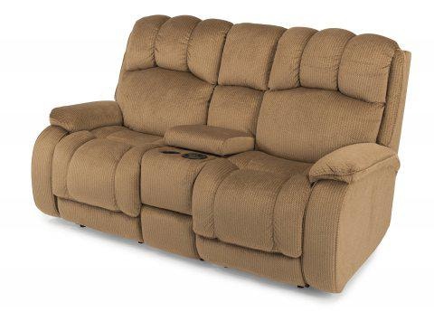 Flexsteel Huron Fabric Reclining Loveseat With Console 4841601 Portland, OR Key Home