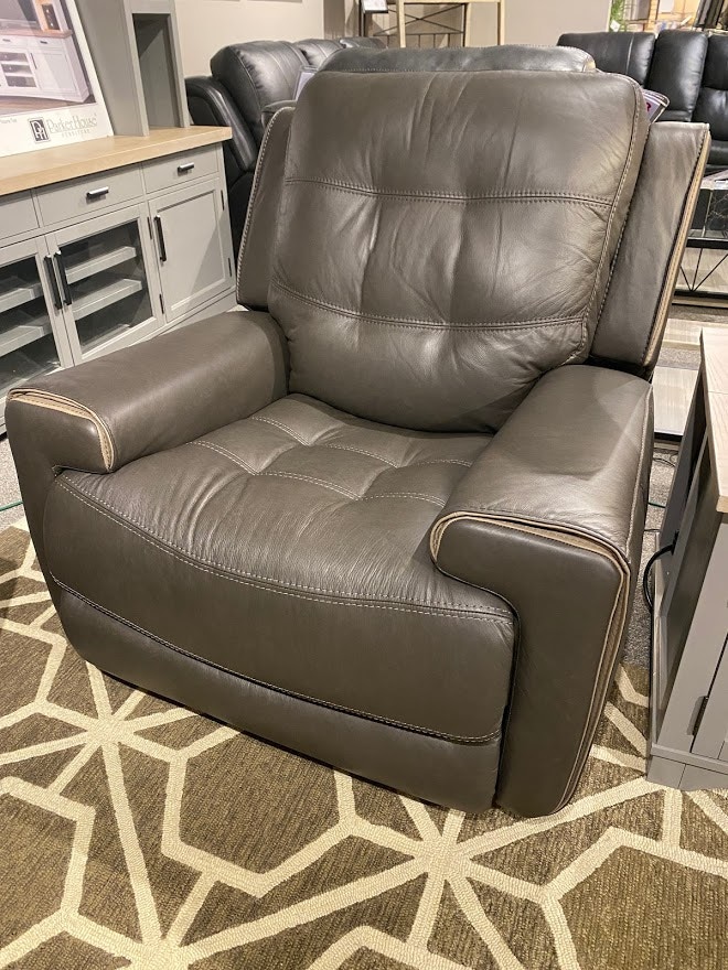 Flexsteel Wicklow Leather Power Gliding Recliner with Power Headrest