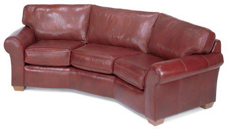 flexsteel vail leather conversation sofa