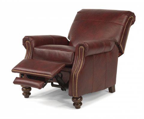 Flexsteel Bay Bridge Leather Highleg Recliner With Nailhead Trim B3791