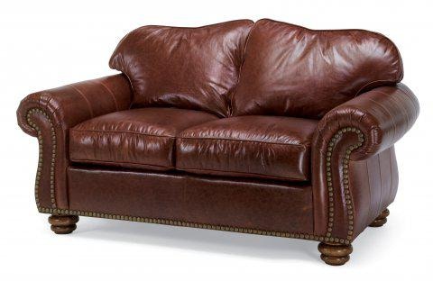 Flexsteel shop leather loveseat