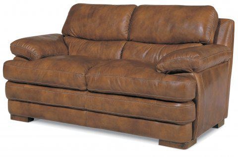 Flexsteel Dylan Leather Loveseat Without Nailhead Trim 112720