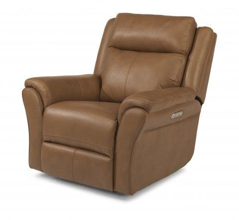 Flexsteel Pike Leather Power Gliding Recliner with Power Headrest 1405