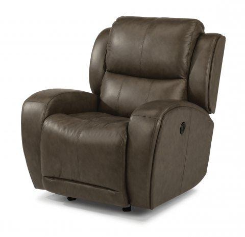 Flexsteel Chaz Leather Power Gliding Recliner 183954P Portland, OR Key Home Furnishings