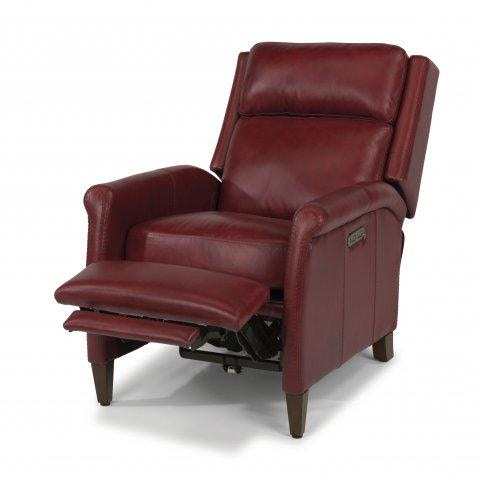 flexsteel red leather recliner