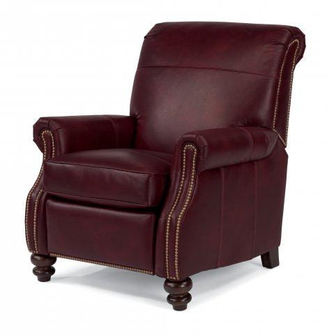 Flexsteel Bay Bridge Leather Power Highleg Recliner With Nailhead Trim