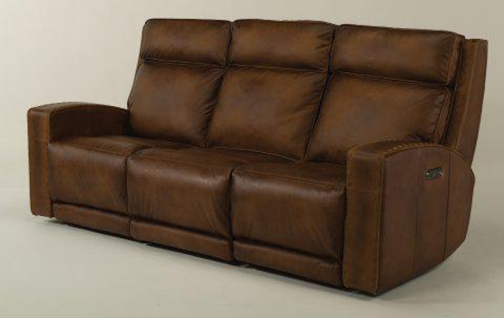flexsteel archer leather sofa