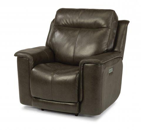 flexsteel miller leather power reclining sofa with power headrests