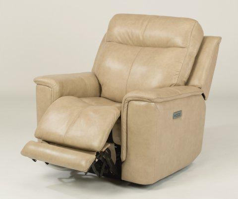 flexsteel miller leather power reclining sofa with power headrests