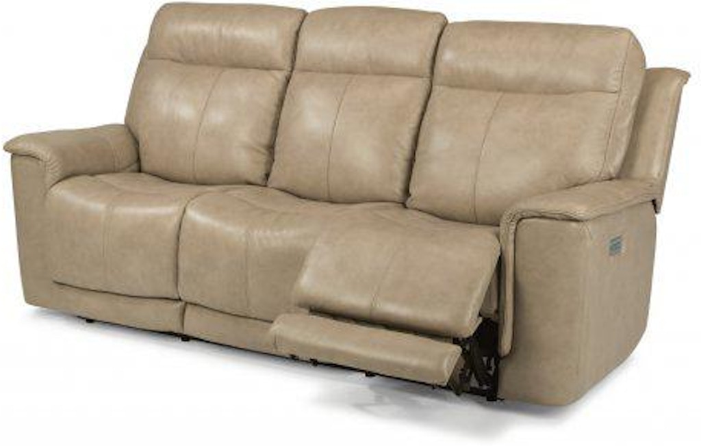 Flexsteel Miller Leather Power Reclining Sofa with Power