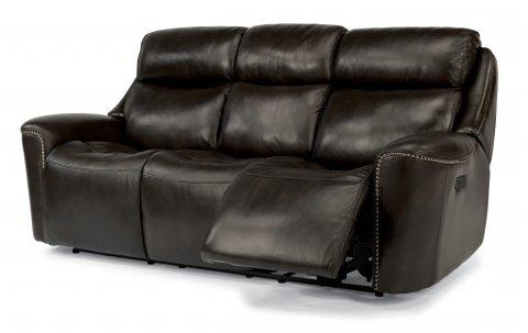 Relax Form LEATHERTEX TREVISO② Flexsteel Mystic Leather Power Reclining Sofa with Power Headrests