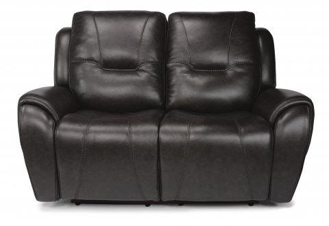 Flexsteel Trip Leather Power Reclining Loveseat with Power Headrests