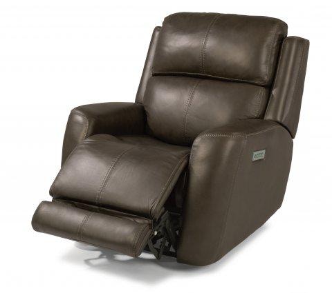 Flexsteel Zelda Leather Power Recliner with Power Headrest 177350PH