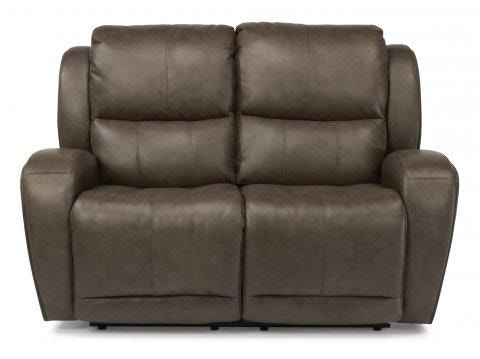 Flexsteel Chaz Leather Power Reclining Loveseat 183960P Portland, OR Key Home Furnishings