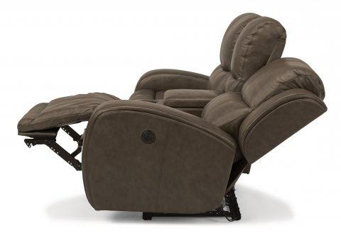 Flexsteel Chaz Leather Power Reclining Loveseat with Console 1839604P Portland, OR Key Home