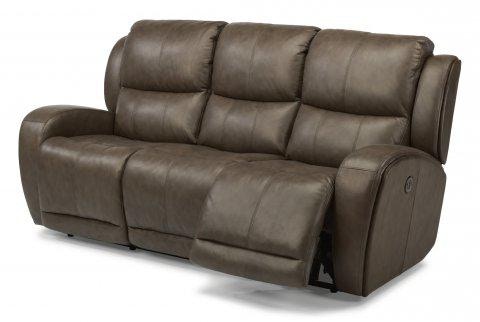 Relax Form LEATHERTEX TREVISO② Flexsteel Chaz Leather Power Reclining Sofa 1839-62P - Portland