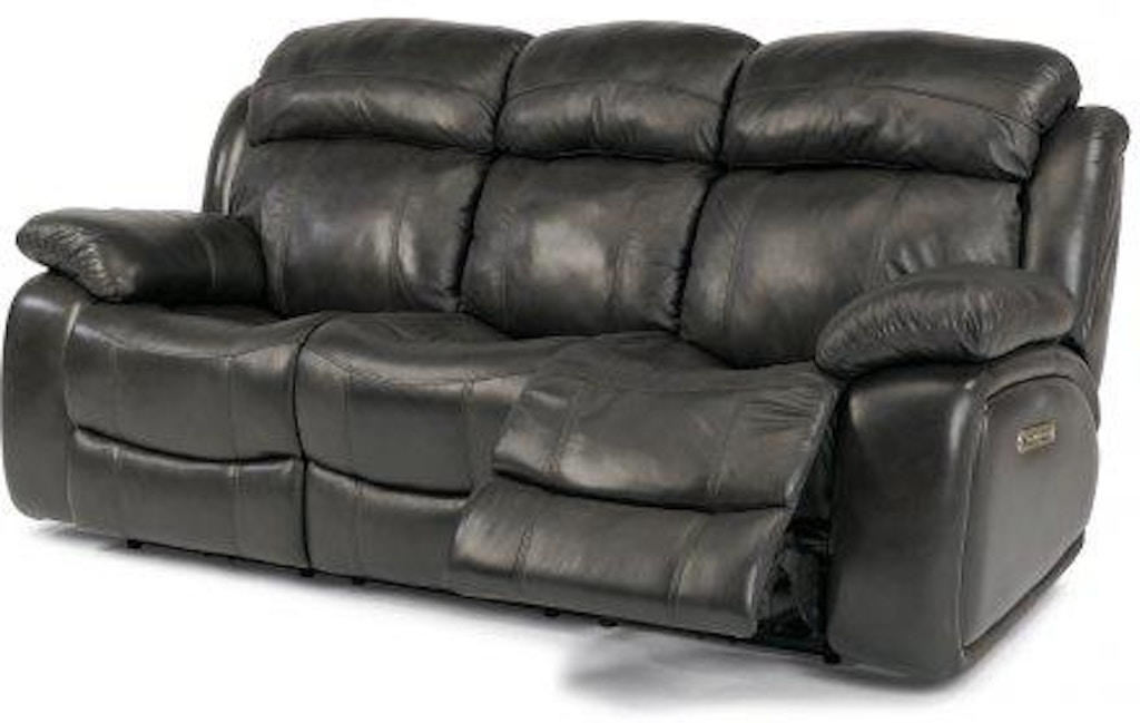 flexsteel como leather sofa